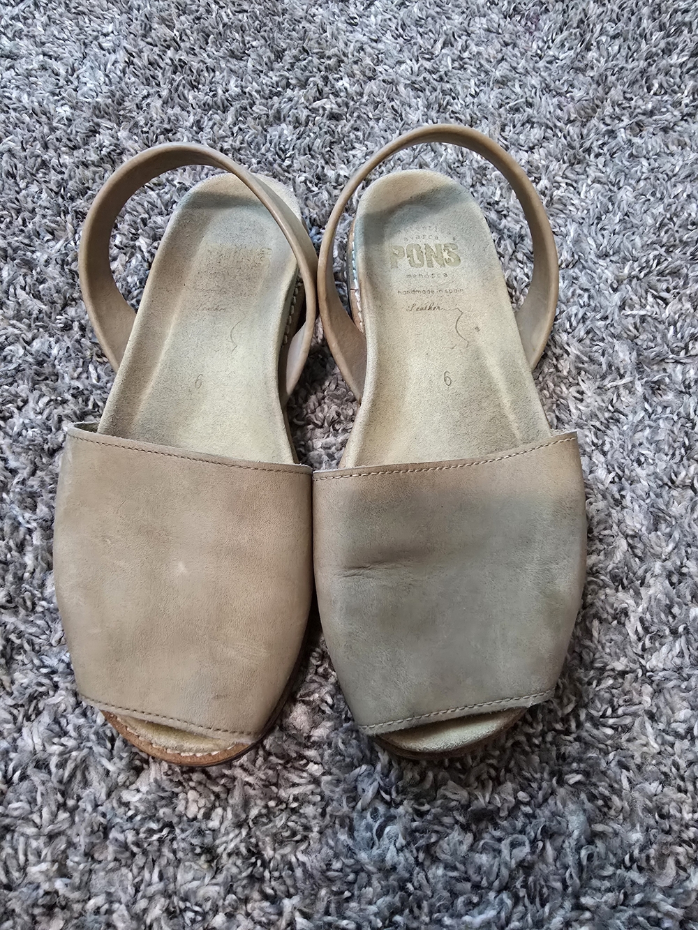 Pons Classic Leather Slingback Sandals in Neutral Tan